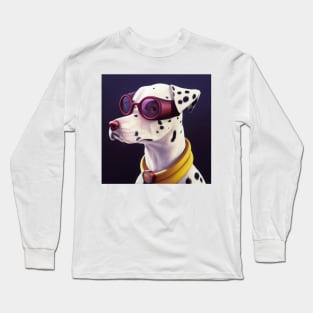 Dalmatian wearing aviator glasses Long Sleeve T-Shirt